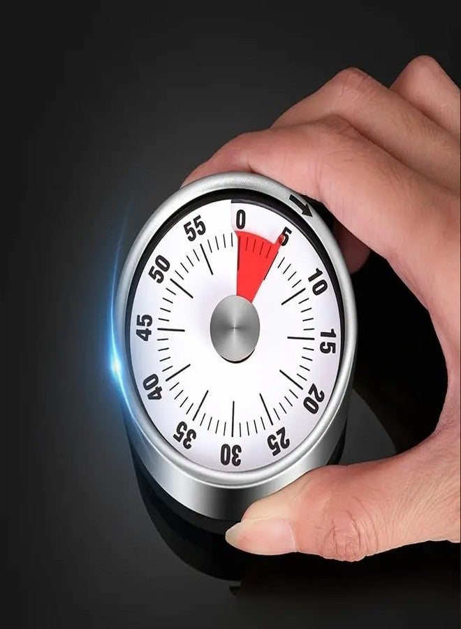 DD Retails Multipurpose Mechanical Timer With Magnet - Stainless Steel 60 Minute Visual Countdown for Kitchen, Teaching, Meeting, Cooking, Game (Multicolor) - Image 2
